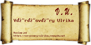 Vörösváry Ulrika névjegykártya